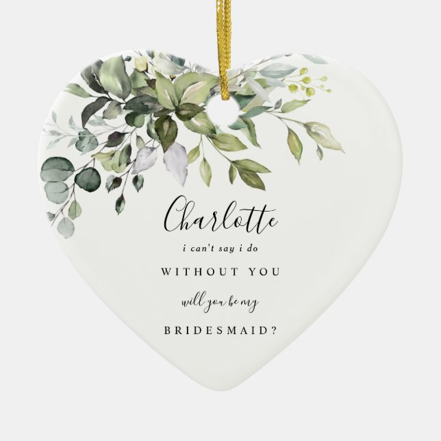 Ornamento De Cerâmica Bridesmaid Proposal Ceramic Keepsake Ornament (Frente)