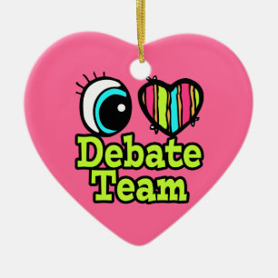 Ornamento De Cerâmica Bright Eye Heart I Love Debate Team