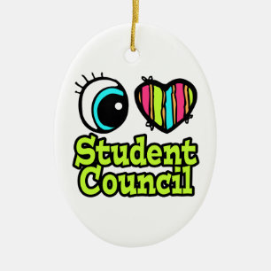 Ornamento De Cerâmica Bright Eye Heart I Love Student Council