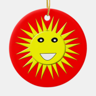 Ornamento De Cerâmica Bright Sunshine Custom Birday