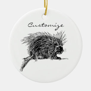 Ornamento De Cerâmica Brilhante e giro Thunder_Cove Hedgehog