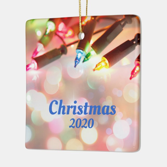 Ornamento De Cerâmica Brilhante multicolor, Natal de 2020 (Esquerda)