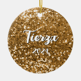 Ornamento De Cerâmica Brilho Amarelo Dourado Personalizado Grosso