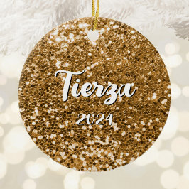 Ornamento De Cerâmica Brilho Amarelo Dourado Personalizado Grosso