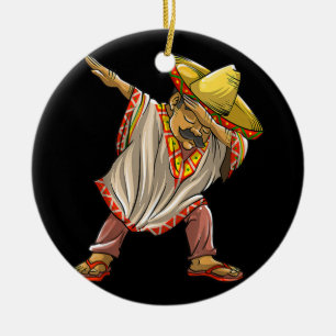 Ornamento De Cerâmica Brincadeira Mexicana Poncho Men Legal Dabbing