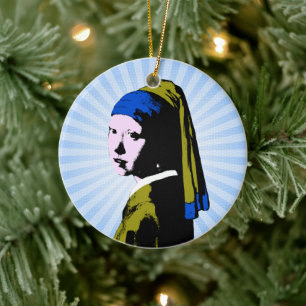 Ornamento De Cerâmica Brinco Pérola Vermeer Pop Art