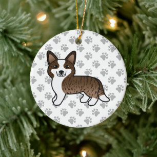 Ornamento De Cerâmica Brindle Cardigan Welsh Corgi
