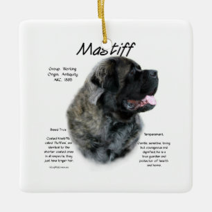 Ornamento De Cerâmica Brindle Fluffy Mastiff Histórico
