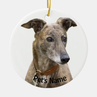 Ornamento De Cerâmica Brindle Greyhound