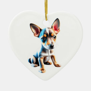 Ornamento De Cerâmica Brinquedo Personalizado Fox Terrier Puppy