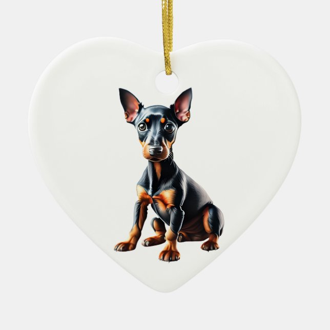 Ornamento De Cerâmica Brinquedo Personalizado Manchester Terrier Puppy (Frente)