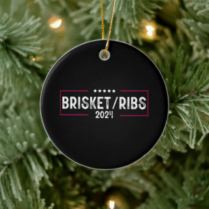 Ornamento De Cerâmica Brisket Ribs 2024 Barbecue Eleição Política