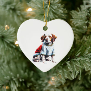 Ornamento De Cerâmica Britânica Personalizada no Suéter de Natal