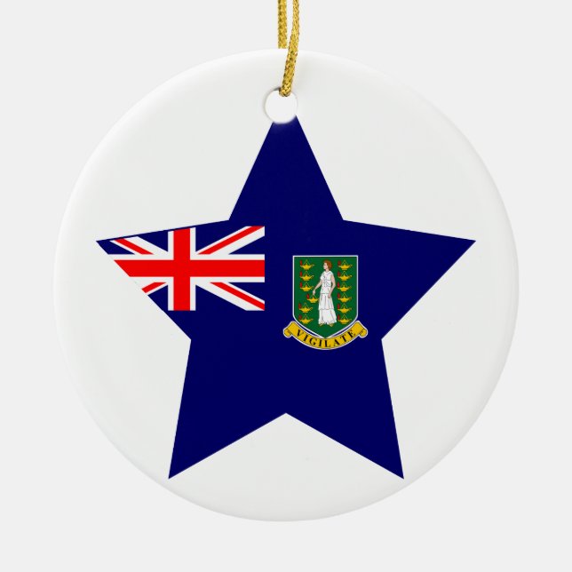 Ornamento De Cerâmica Britânico+Virgin+Estrela das ilhas (Frente)