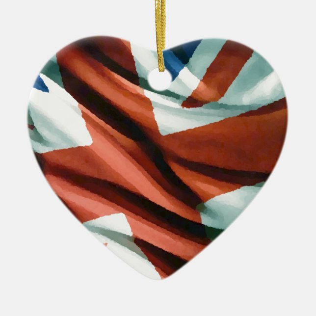 Ornamento De Cerâmica British Flag Pop Art (Frente)