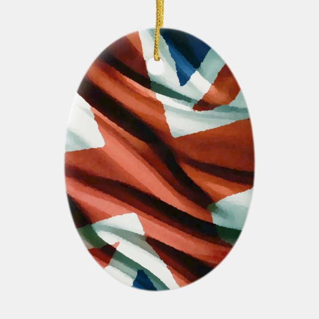 Ornamento De Cerâmica British Flag Pop Art (Frente)