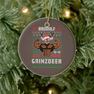 Ornamento De Cerâmica Brodolf O Gainzdeer Nose Vermelha Gym Ugly Natal
