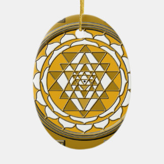 Ornamento De Cerâmica Bronze de Sri Yantra