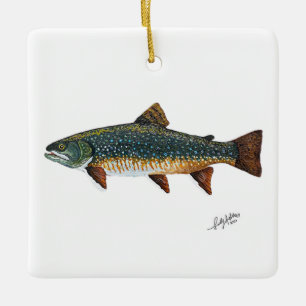 Ornamento De Cerâmica Brook Trout