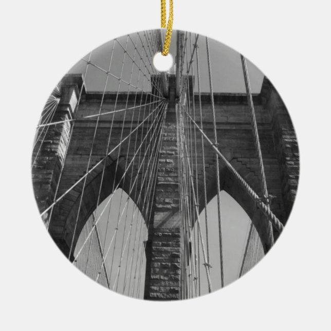 Ornamento De Cerâmica Brooklyn Bridge Nova Iorque (Frente)