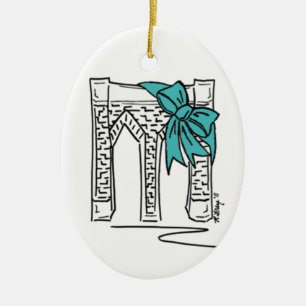 Ornamento De Cerâmica Brooklyn Bridge NYC Natal Hanukkah Holiday