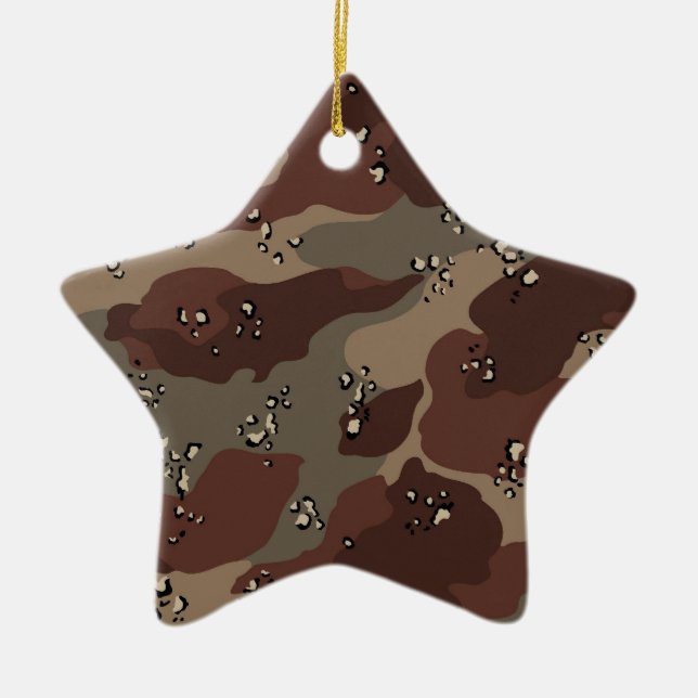 Ornamento De Cerâmica Brown Camo (Frente)