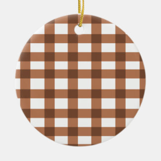 Ornamento De Cerâmica Brown Gingham
