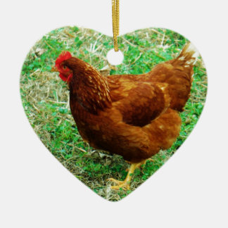 Ornamento De Cerâmica Brown Hen