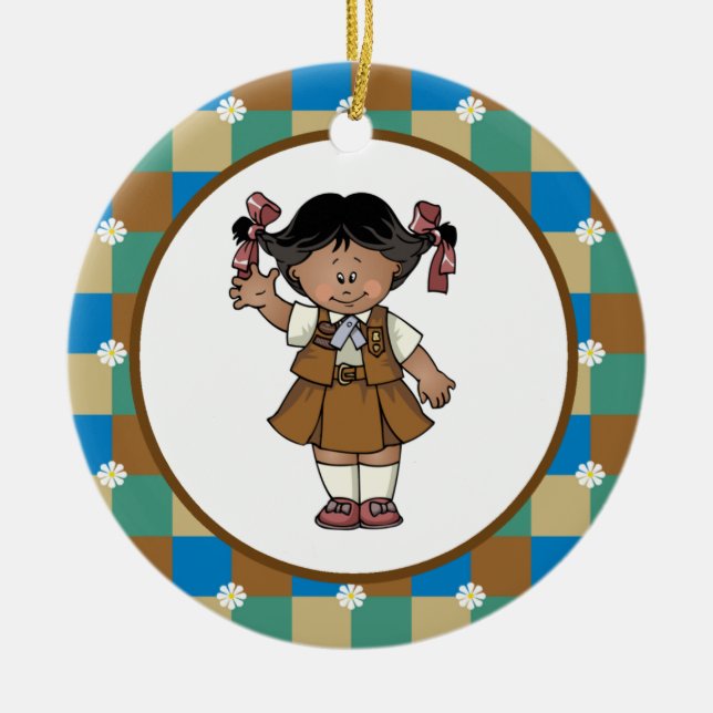 Ornamento De Cerâmica Brownie3 (Frente)