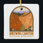 Ornamento De Cerâmica Browns Canyon National Monument Colorado Vintage<br><div class="desc">Browns Canyon vetor trabalho de arte design. Browns Canyon é o destino mais popular para a jangada de água branca no país,  sendo também conhecido pela sua pesca e caminhada.</div>
