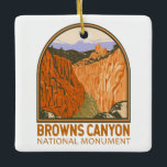 Ornamento De Cerâmica Browns Canyon National Monument Colorado Vintage<br><div class="desc">Browns Canyon vetor trabalho de arte design. Browns Canyon é o destino mais popular para a jangada de água branca no país,  sendo também conhecido pela sua pesca e caminhada.</div>