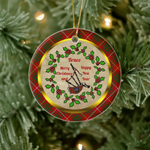 Ornamento De Cerâmica Bruce Bagpipe Christmas
