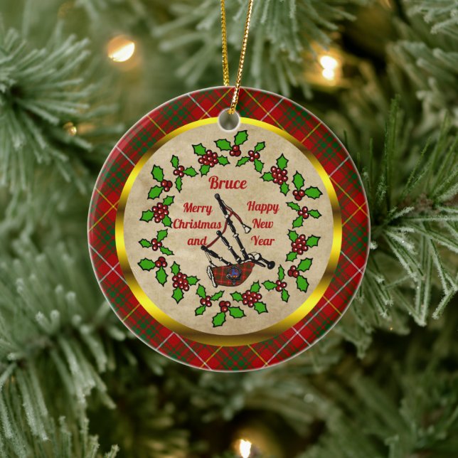 Ornamento De Cerâmica Bruce Bagpipe Natal (Árvore)