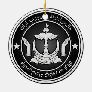 Ornamento De Cerâmica Brunei Round Emblem
