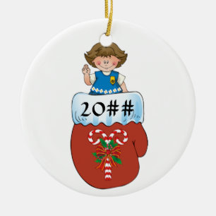 Ornamento De Cerâmica Brunette do mitene da margarida