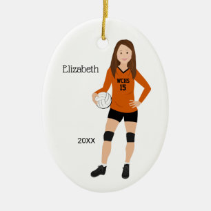 Ornamento De Cerâmica Brunette Orange & Black