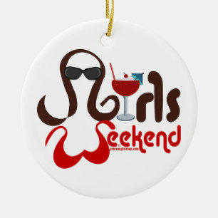 Ornamento De Cerâmica Brunettes em Bikinis - Diversão do Fim de Semana