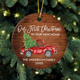 Ornamento De Cerâmica Brussel Script Wood Primeiro Natal Novo Caminhão D