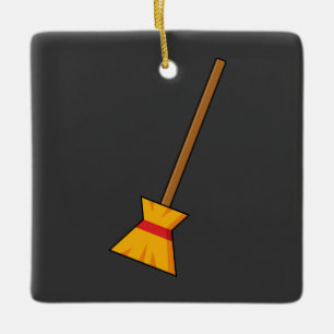 Ornamento De Cerâmica Bruxa Broom