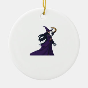 Ornamento De Cerâmica Bruxa da Lua Whimsigothic