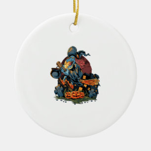 Ornamento De Cerâmica bruxa de Halloween