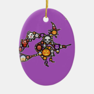 Ornamento De Cerâmica bruxa emoji