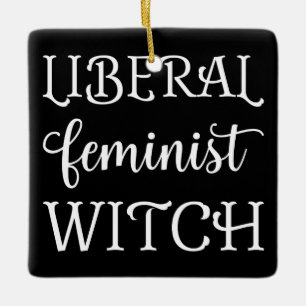 Ornamento De Cerâmica Bruxa Feminista Liberal I