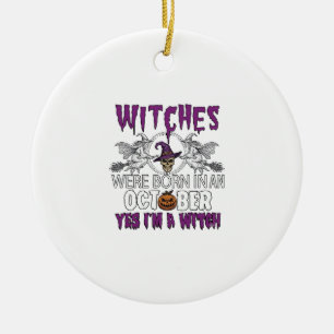 Ornamento De Cerâmica Bruxas Outubro Halloween Caveira Chapéu de Bruxa A