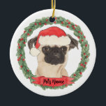 Ornamento De Cerâmica Bruxelas Griffon Personalizada<br><div class="desc">Faça a boa lista este ano com um ornamento personalizado do seu doce Griffon de Bruxelas! Para os presentes mais doces,  emparelhe-o com um impressão de arte correspondente ou outro item da minha coleção!</div>