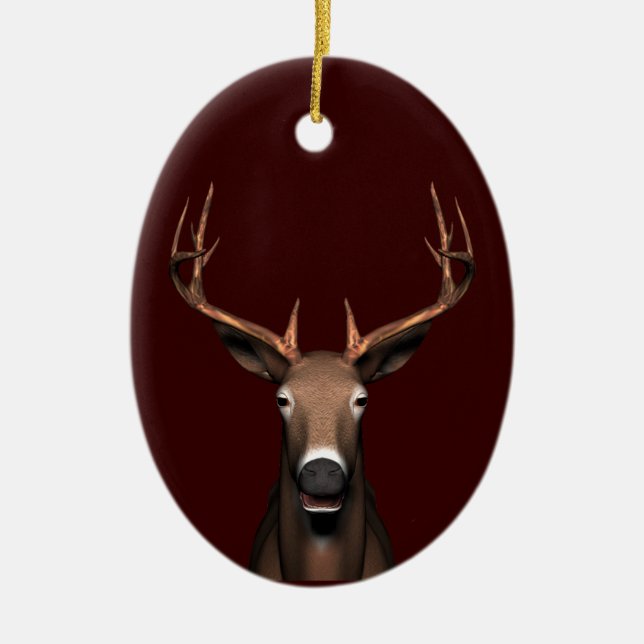 Ornamento De Cerâmica Buck Head (Frente)
