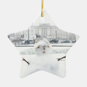 Ornamento De Cerâmica Buckingham Palace Snowman London
