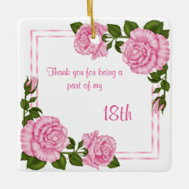 Ornamento De Cerâmica Bucos de Canto Rosa Bonito para 18º Aniversário
