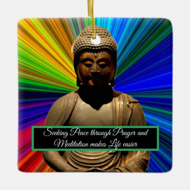 Ornamento De Cerâmica Buda em Meditação (Frente)