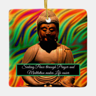Ornamento De Cerâmica Buda em Meditação
